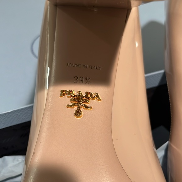 PRADA 39.5 patent Calzature Donna heel ,Vernice, Cipria/Nude. In original box - Picture 5 of 9